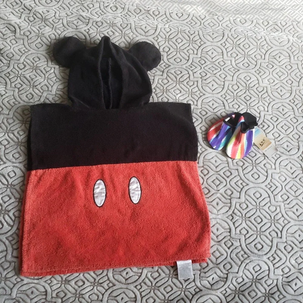 Disney Mickey mouse cover up towel swimm beach shoes
